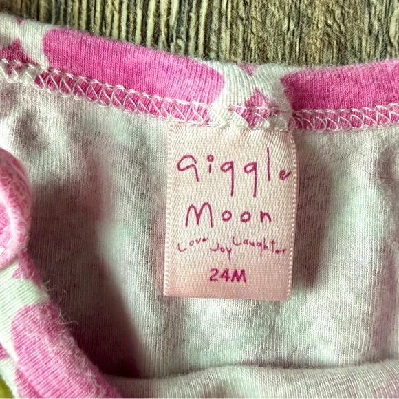 Giggle Moon Ruffle Dress Set Pink Floral Outfit Girls 24M Boutique - Picture 8 of 8